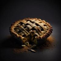 Photo Apple pie on black background food photography