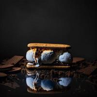 foto smores sobre fondo negro fotografía de alimentos