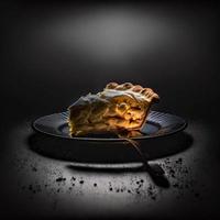 Photo Apple pie on black background food photography