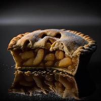 Photo Apple pie on black background food photography