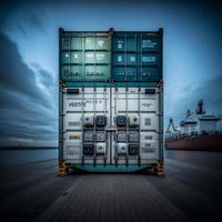 Container operation in port series photo