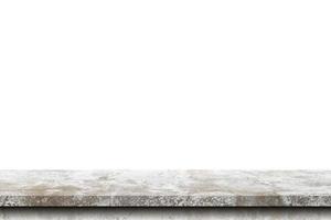 Empty cement table on isolated white background with copy space and display montage for product. photo