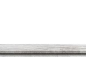 Empty cement table on isolated white background with copy space and display montage for product. photo