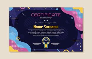 certificado creativo con concepto de color plano vector