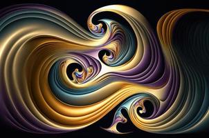 Psychic waves bold metallic color tone abstract background. photo
