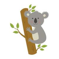Vector illustration of smiling cute cartoon koala.