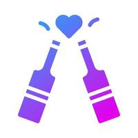 icono de vino estilo púrpura sólido ilustración de san valentín elemento vectorial y símbolo perfecto. vector