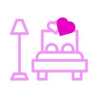 cama icono duotono rosa estilo san valentín ilustración vector elemento y símbolo perfecto.