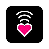 signal icon solid black pink style valentine illustration vector element and symbol perfect.