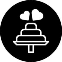 cake icon filled black white style valentine illustration vector element and symbol perfect.