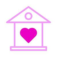 icono de la casa duotono estilo rosa ilustración de san valentín elemento vectorial y símbolo perfecto. vector
