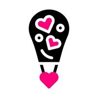 air balloon icon solid black pink style valentine illustration vector element and symbol perfect.