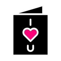 icono de tarjeta sólido negro rosa estilo san valentín ilustración vector elemento y símbolo perfecto.