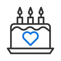 cake icon blue grey style valentine illustration vector element and symbol perfect.