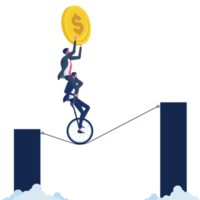 Financial team Work concept-Two businessman crossing over the graph png