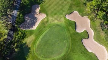 High angle view Aerial photograph of golf course photo