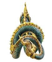 King of naga, naka  Thailand dragon or serpent king on white background photo