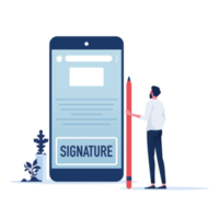 Electronic contract or digital signature concept png