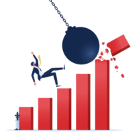 concept de destruction de profits et de richesses - chute de l'économie et crise financière png