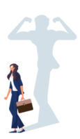 concept de force d'affaires et de carrière-femme d'affaires avec une ombre et une force de carrière png