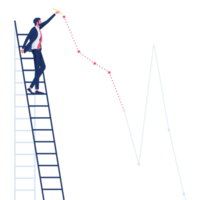 concepto de crecimiento empresarial: el empresario crea un gráfico positivo png