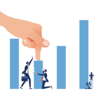 Concept of an economic crisis-Big hand breakdown histogram stock png