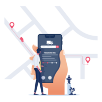 zakenman met app levering tracking-business technologie concept png