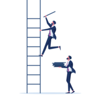 Business team builds a stairs to success-Teamwork concept png