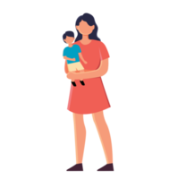 mom and child isolated png