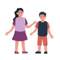 happy boy and girl isolated png