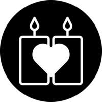 icono de vela relleno estilo blanco negro ilustración de san valentín elemento vectorial y símbolo perfecto. vector