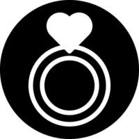 icono de anillo relleno estilo blanco negro ilustración de San Valentín elemento vectorial y símbolo perfecto. vector