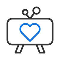 tv icono azul gris estilo san valentín ilustración vector elemento y símbolo perfecto.