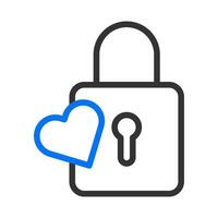 padlock icon blue grey style valentine illustration vector element and symbol perfect.