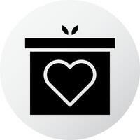 icono de regalo relleno estilo blanco negro ilustración de san valentín elemento vectorial y símbolo perfecto. vector