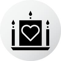 candle icon filled black white style valentine illustration vector element and symbol perfect.