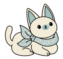 schattig kat met kleurrijk halsband png