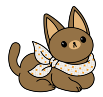 lindo gato con collar colorido png