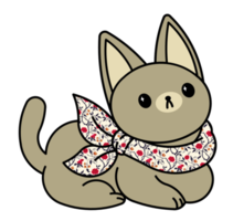 lindo gato con collar colorido png