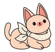 Cute cat with colorful collar png