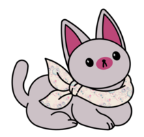 chat mignon avec un collier coloré png