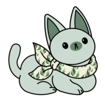 lindo gato con collar colorido png