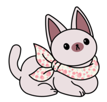 Cute cat with colorful collar png