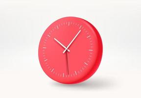 reloj rojo con flechas blancas. ilustración vectorial 3d vector