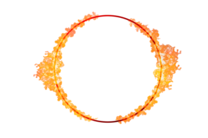 cercle cadre orange flamme isolé sur fond transparent fichier png