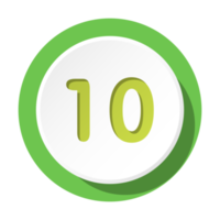 Bullet with number 10 png