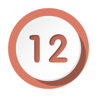 Bullet with number 12 png