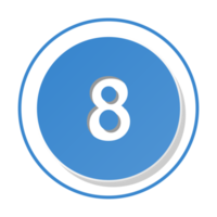 Bullet with number 8 png