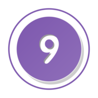 Bullet with number 9 png