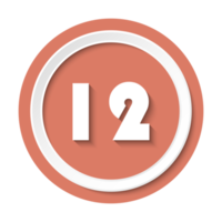 Bullet with number 12 png